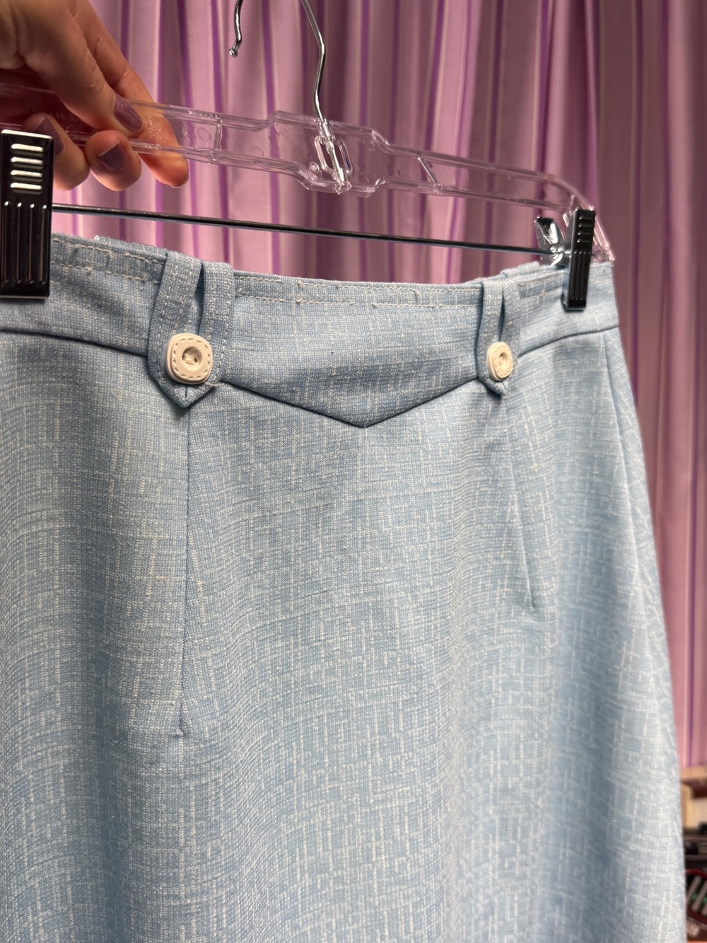 Light Blue Women's A-Line Skirt with Hidden Built in Shorts